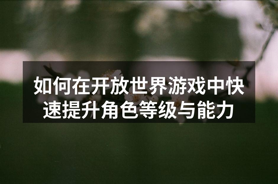 如何在开放世界游戏中快速提升角色等级与能力
